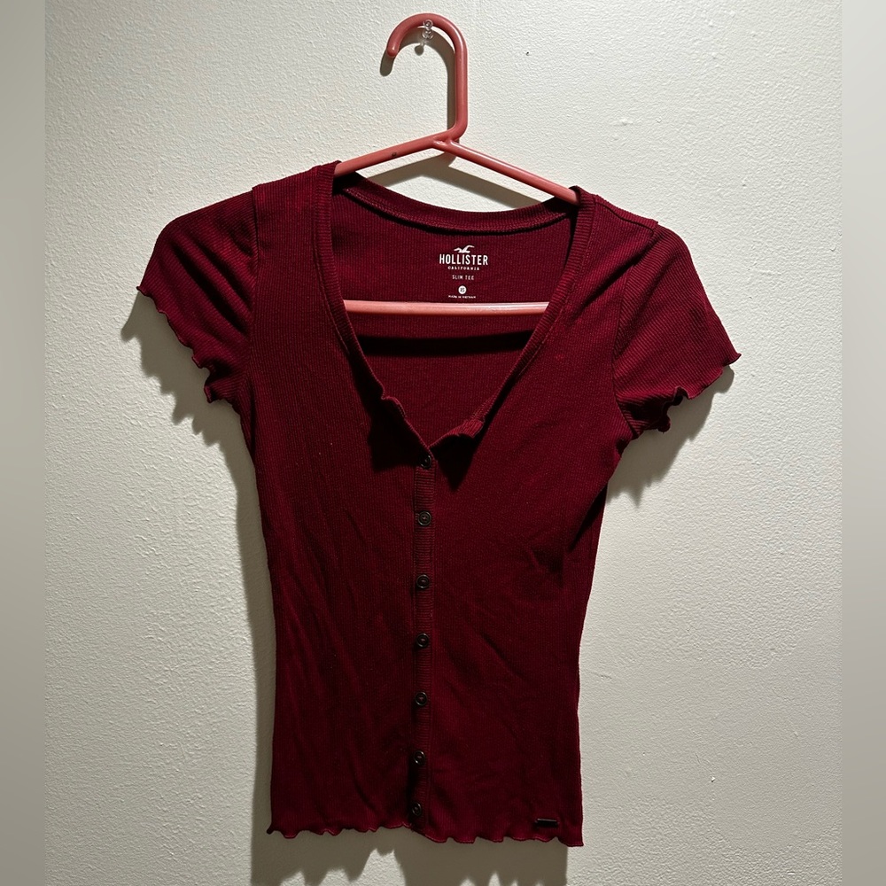 Burgundy slim tee